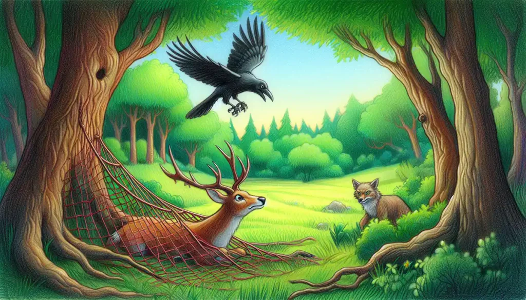 The Deer, Crow, and Jackal